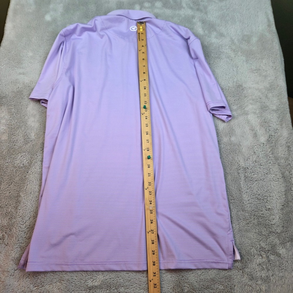 Birddogs Golf Polo Mens XL Short Sleeve Performance Stretch Striped Purple White - Picture 6 of 7